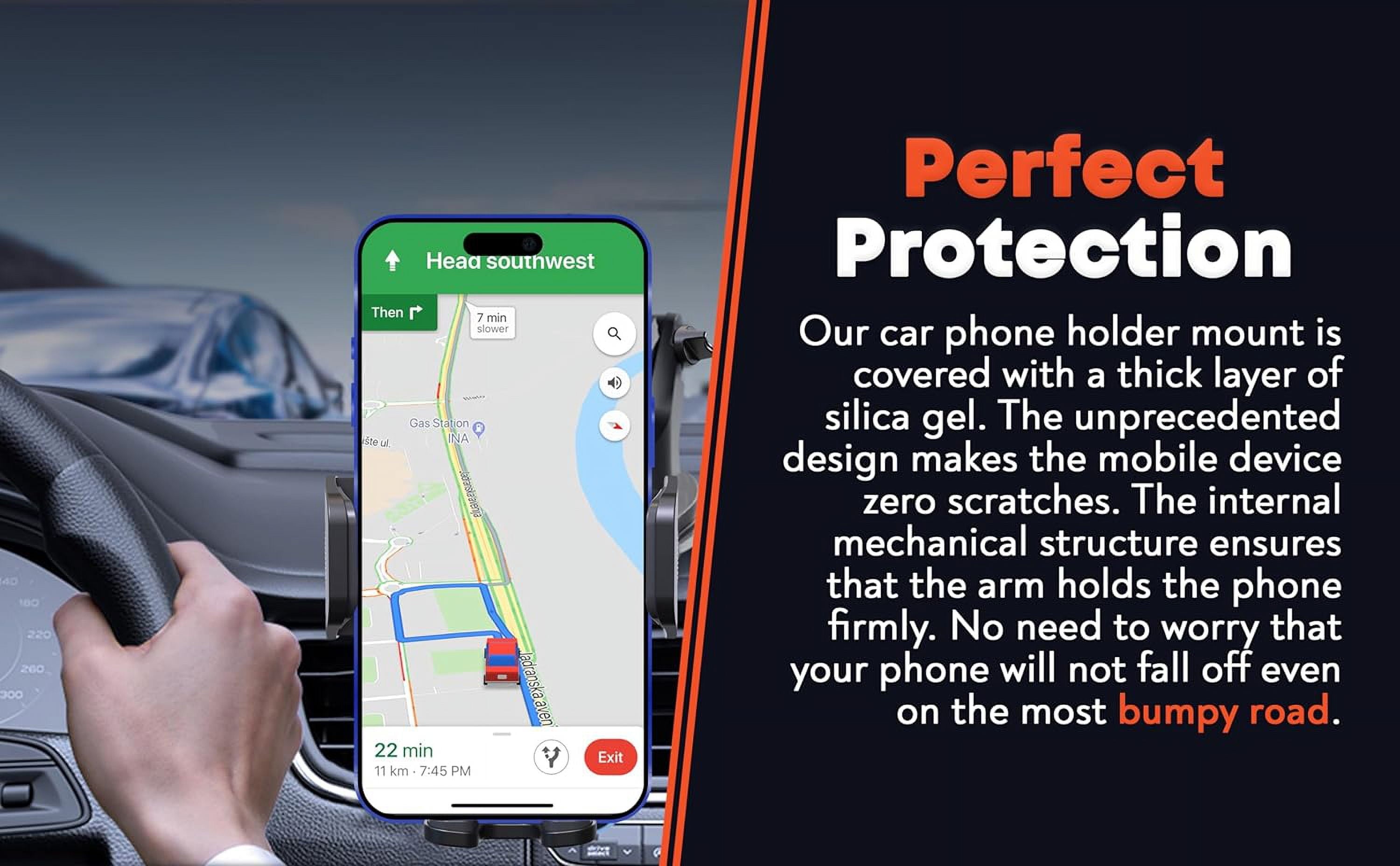 - Phone Holder Mount for Car Dashboard in Black, 3-In-1 Air Vent Windshield Phone Mount for Car, Durable Car Phone Holders for Iphone 15 14 13 and Android