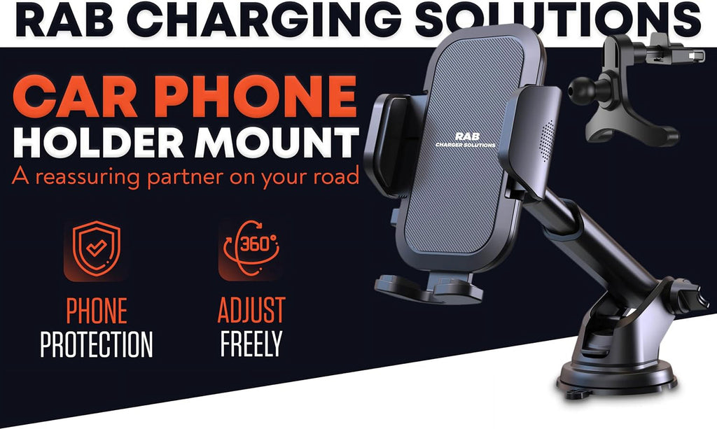 - Phone Holder Mount for Car Dashboard in Black, 3-In-1 Air Vent Windshield Phone Mount for Car, Durable Car Phone Holders for Iphone 15 14 13 and Android