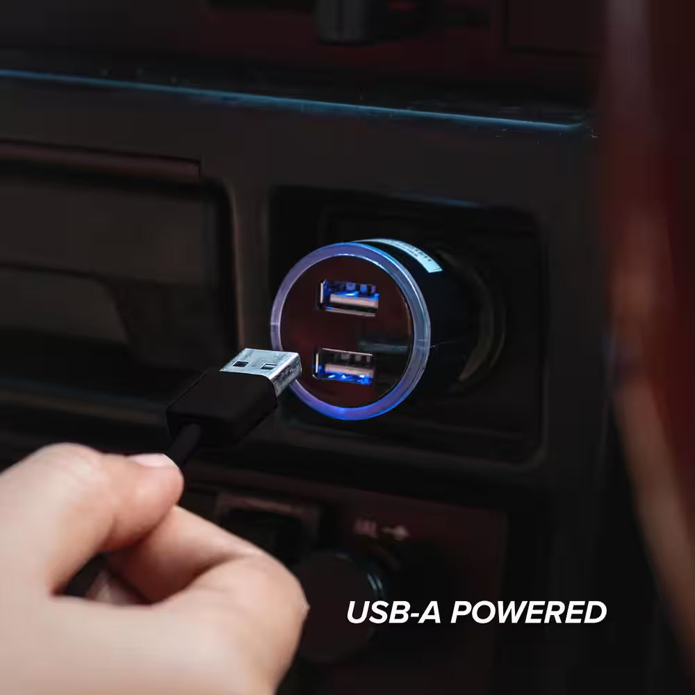 2-In-1 XL Car Fan Cupholder and Mini 2-Speed Cooling Fan, USB a Powered