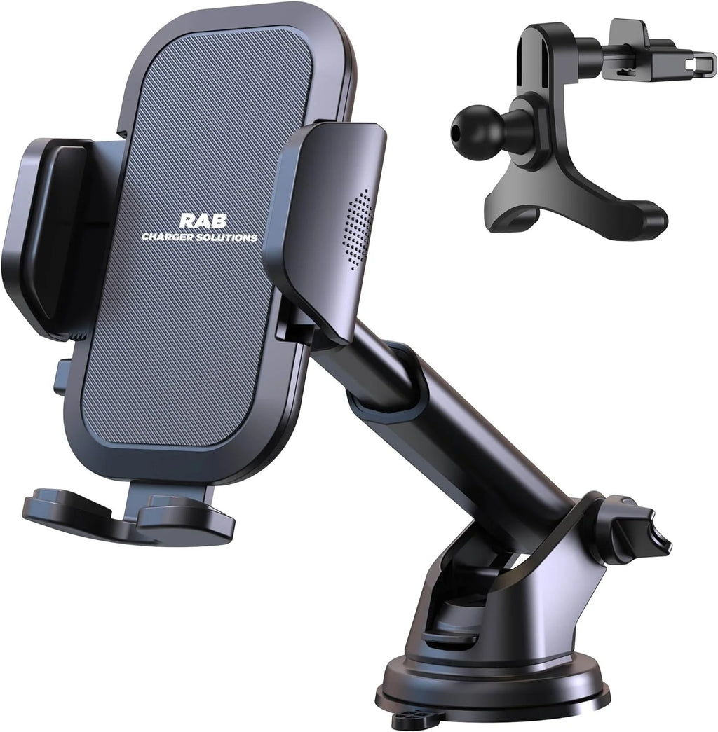 - Phone Holder Mount for Car Dashboard in Black, 3-In-1 Air Vent Windshield Phone Mount for Car, Durable Car Phone Holders for Iphone 15 14 13 and Android