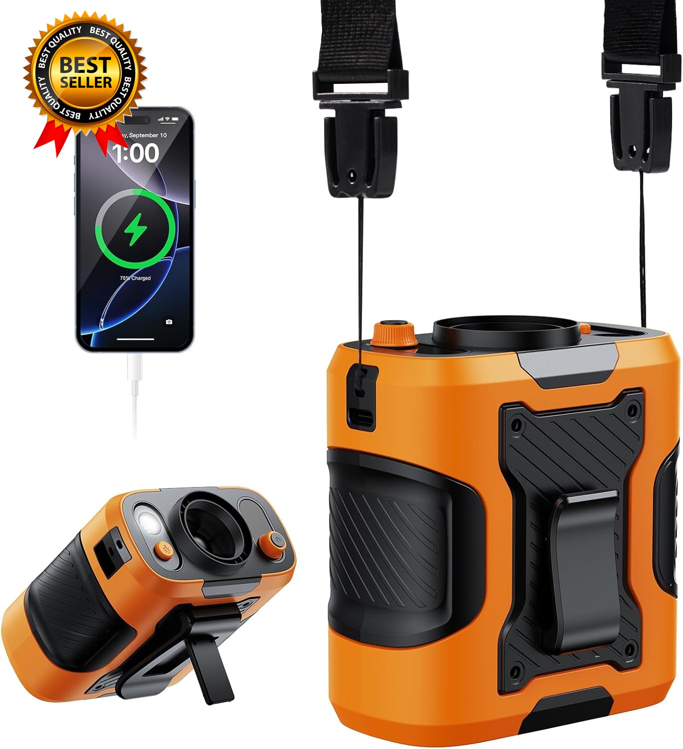 5 in 1 Portable Waist Fan 100 Speeds Powerful 13500RPM Hands-Free Neck Fan