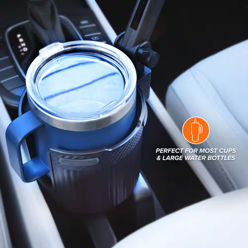 2-In-1 XL Car Fan Cupholder and Mini 2-Speed Cooling Fan, USB a Powered