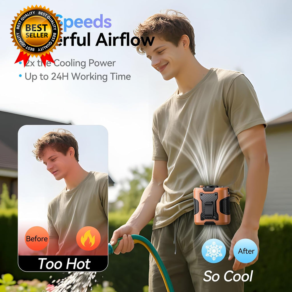 5 in 1 Portable Waist Fan 100 Speeds Powerful 13500RPM Hands-Free Neck Fan