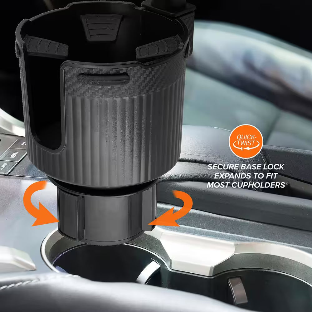 2-In-1 XL Car Fan Cupholder and Mini 2-Speed Cooling Fan, USB a Powered