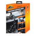 2-In-1 XL Car Fan Cupholder and Mini 2-Speed Cooling Fan, USB a Powered